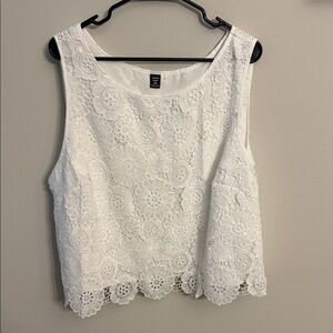 LAST CHANCE! Item will be donated 1/16/25. 
SHEIN White Lace Tank Top